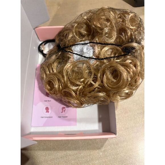 HOOJIH Curly Blonde Hair Topper Multicolor Easy Attach Unisex - Picture 4 of 6